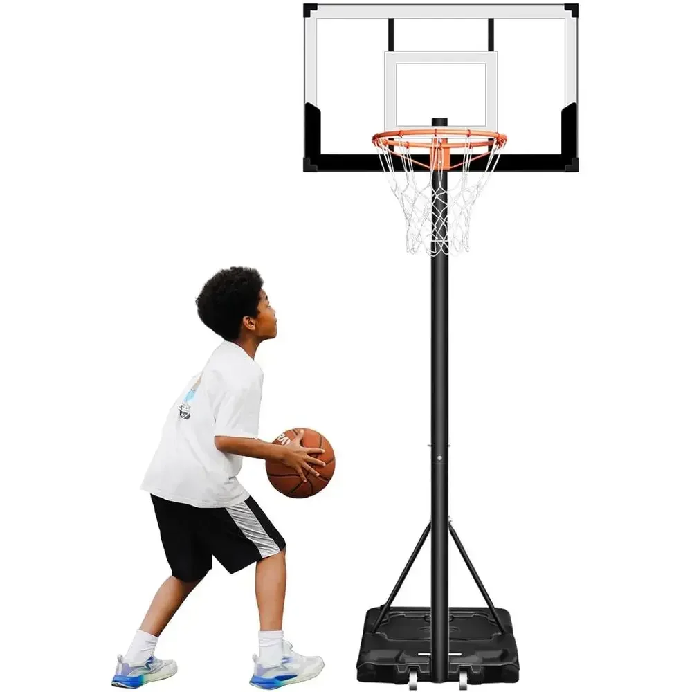 Outdoor Adjustable Basketball Hoop for Kids & Adults, 3.2-7.2m Range, Portable, Pool/Backyard/Indoor Use