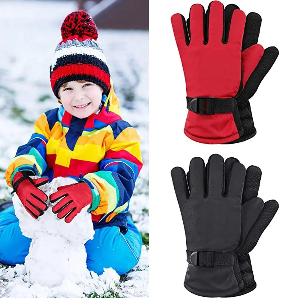 Guantes de esquí a prueba de viento para adultos, manopla gruesa y cálida, antideslizante, impermeable, para Snowboard y nieve, Invierno