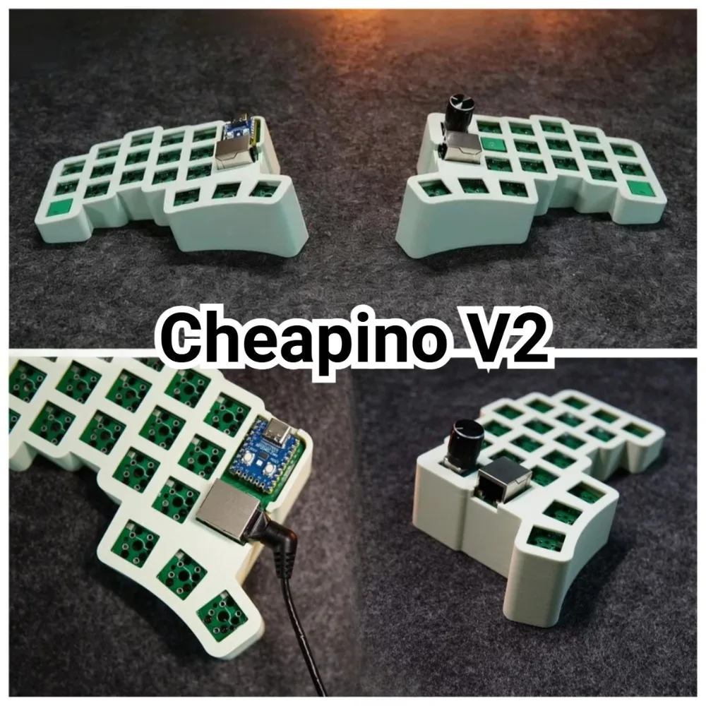 

Новая разделенная клавиатура Cheapino V2 3x5, эргономичная ручка, проводная клавиатура, Hotswap QMK, флакон, игровая клавиатура, офисный аксессуар