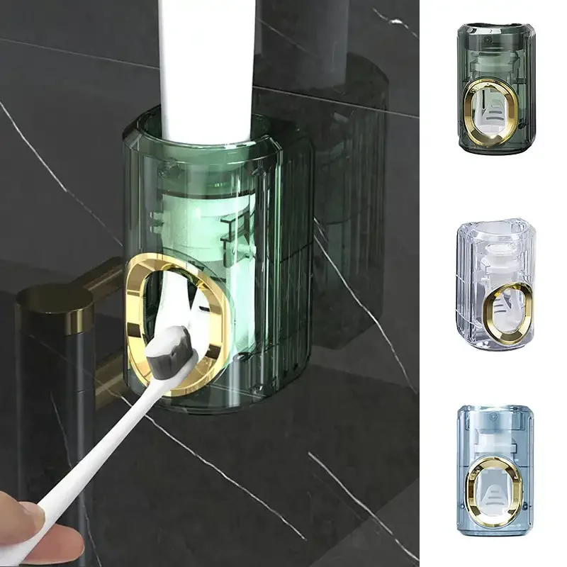 Light Luxury Toothpaste Squeezer Automatic toothpaste extruder Hole-less toothpaste extruder Toothbrush holder