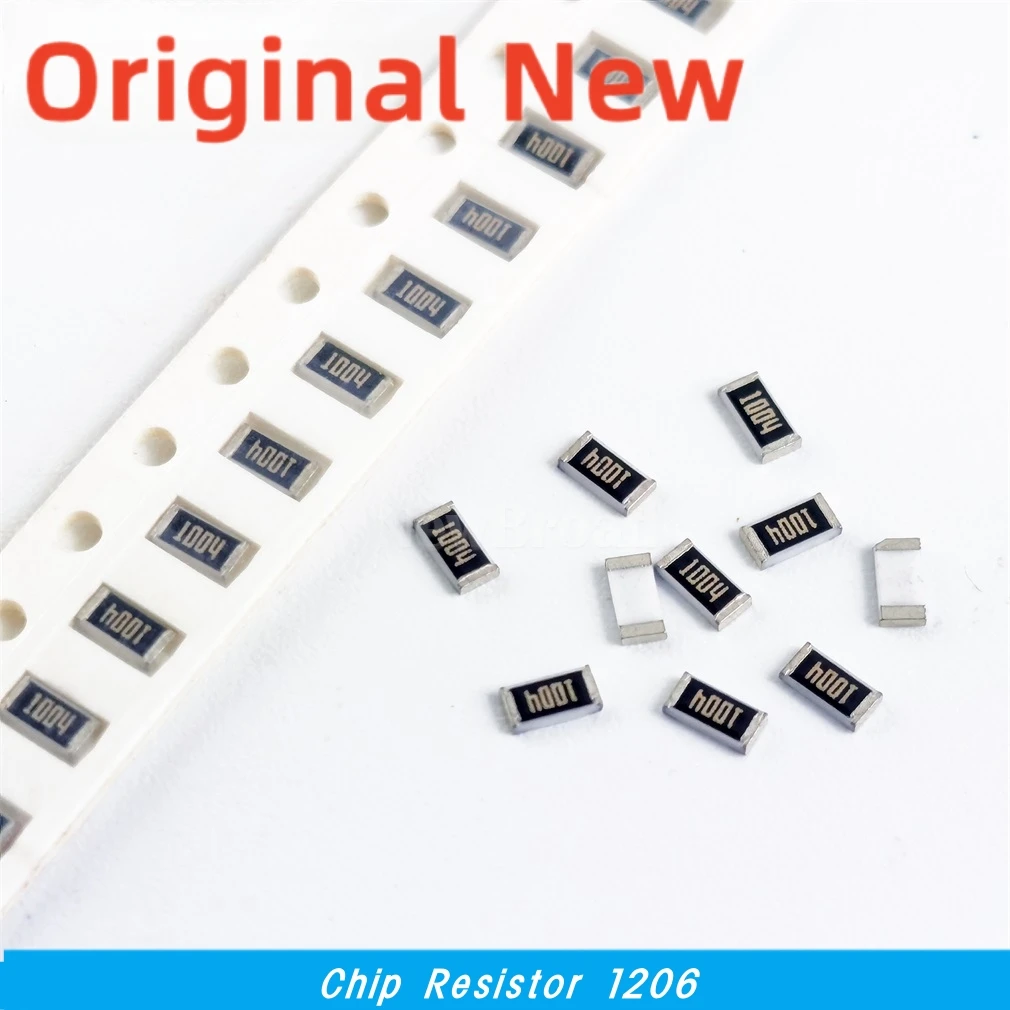 100pcs Chip Resistor 1206 1% 0R 1R00 10R0 1000 1001 1002 1004 1003  2204 3003 8203 33304 4701 0R-3.3M