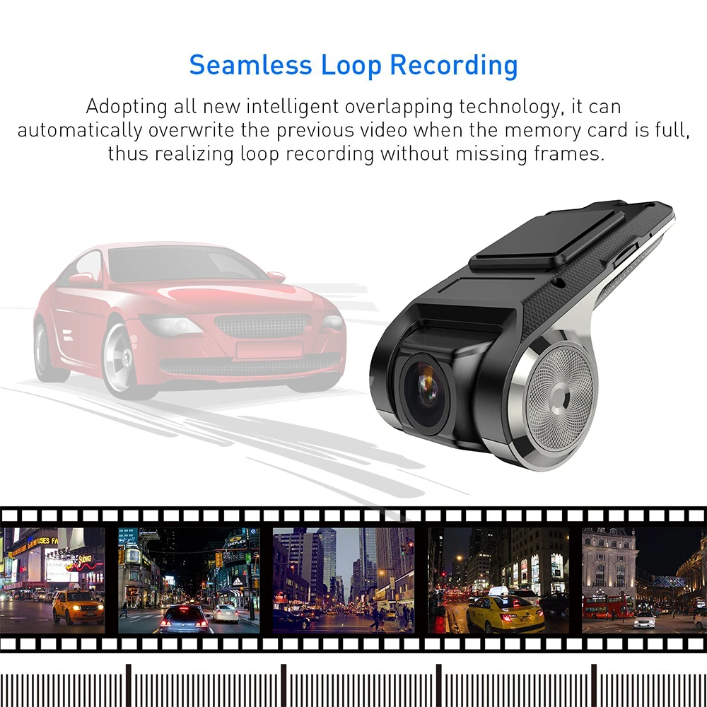 Telecamera DVR per auto Degreat, Full HD 1080P, ADAS, videocamera da cruscotto, videoregistratore con visione notturna per lettore multimediale Android e navigazione