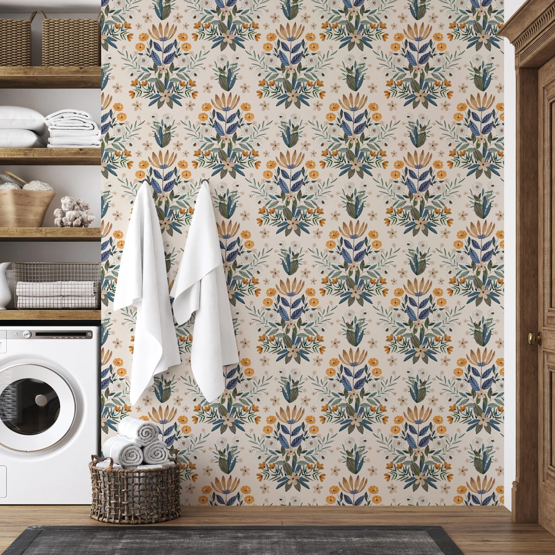 Floral Peel and Stick Wallpaper Flower Removable Contact Paper Waterproof Wall Sticker for Bedroom Cabinet Apartment Decor