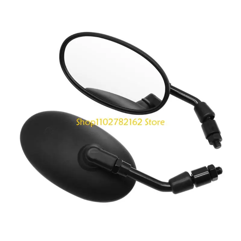 

547B 8mm/10mm Motorcycles Mirrors Oval Rearview Mirrors 360 Degree Rotation- 1 Pair