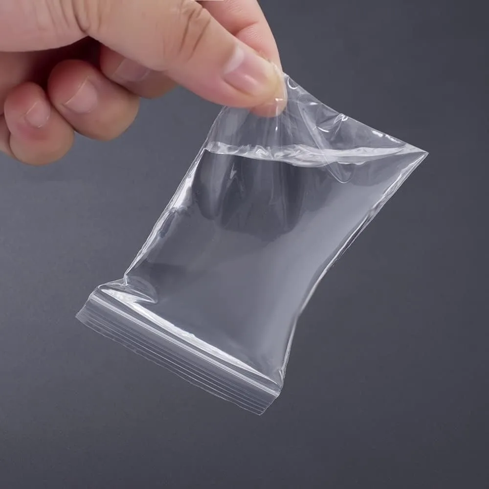 Small Resealable Plastic Bags 300 PCS Clear Reclosable Poly Bags for Jewelry Pills Beads Screws Packaging 3 Sizes Mini Baggies view 4