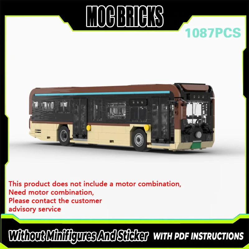 

City Car Model MOC Building Bricks Pure Electric City Luxury Bus Modular Technology Gifts Holiday Assemble Children Toys Suit