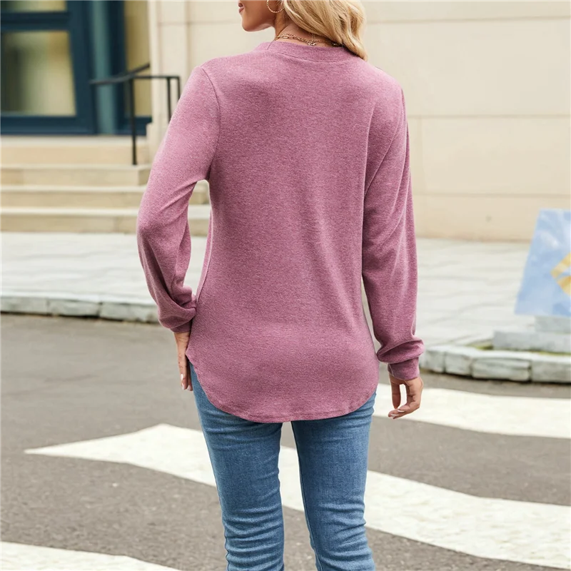 

NEW-Women's Long Sleeve Shirts 2025 Autumn Fashion Formal Casual Shirts Pleated Round Neck Tunic Tops