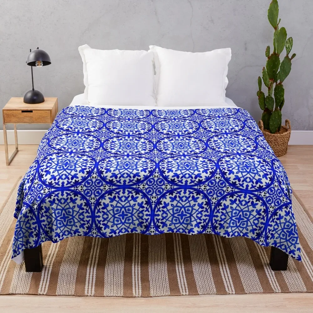 Portuguese azulejo tiles. Throw Blanket Luxury Thicken Flannels Hair christmas gifts Blankets