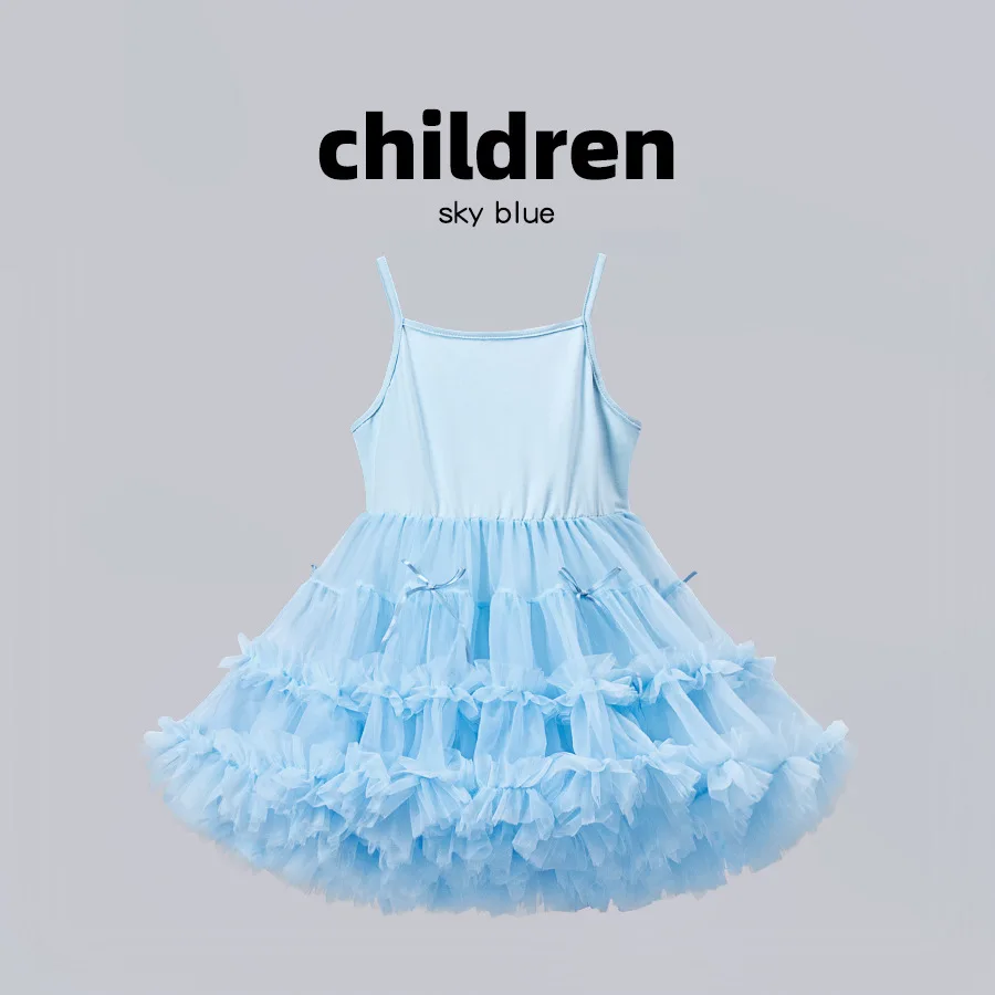 Baby Girls Tutu Dress Sleeveless Strap Rainbow Princess Girls Birthday Party Dress Children Kids Halloween Party Perform Costume