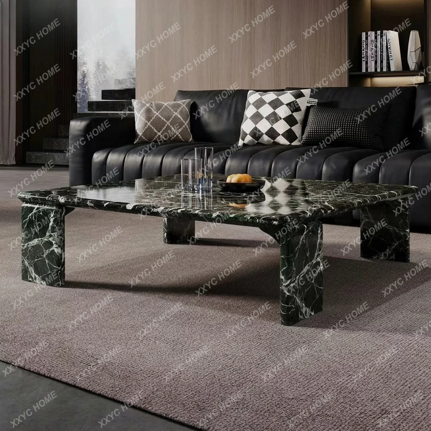 Natural luxury stone coffee table minimalist villa luxury high-end marble coffee table