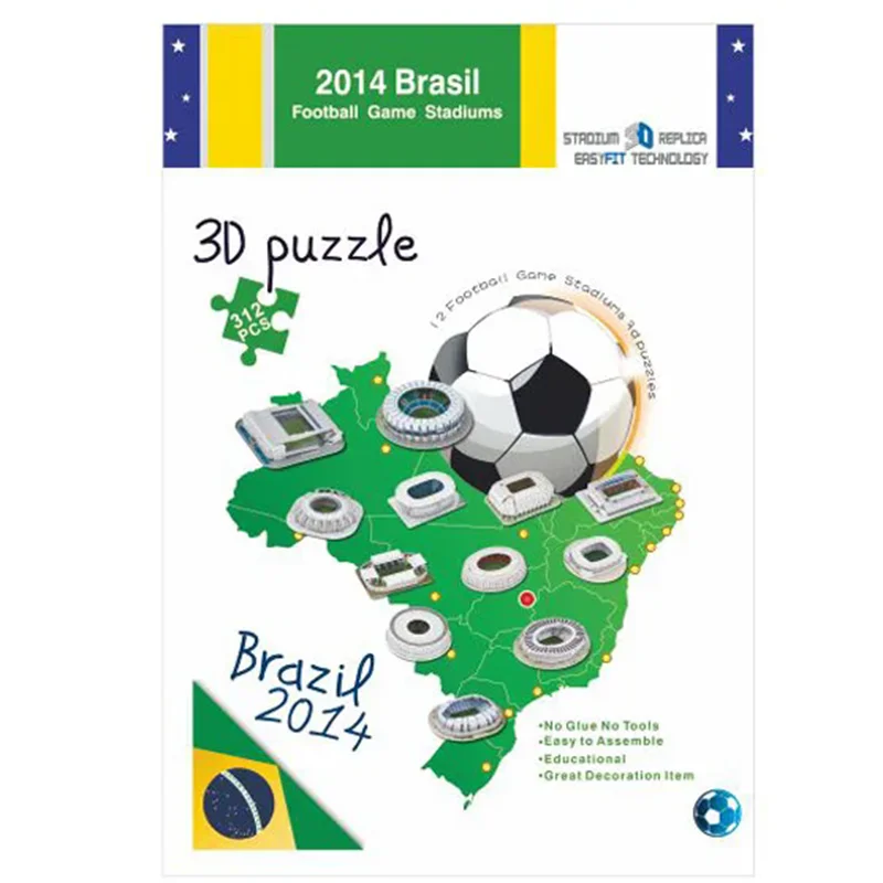 12pcs Brazil Stadium Estadio Sport Court Football Soccer 3D Paper