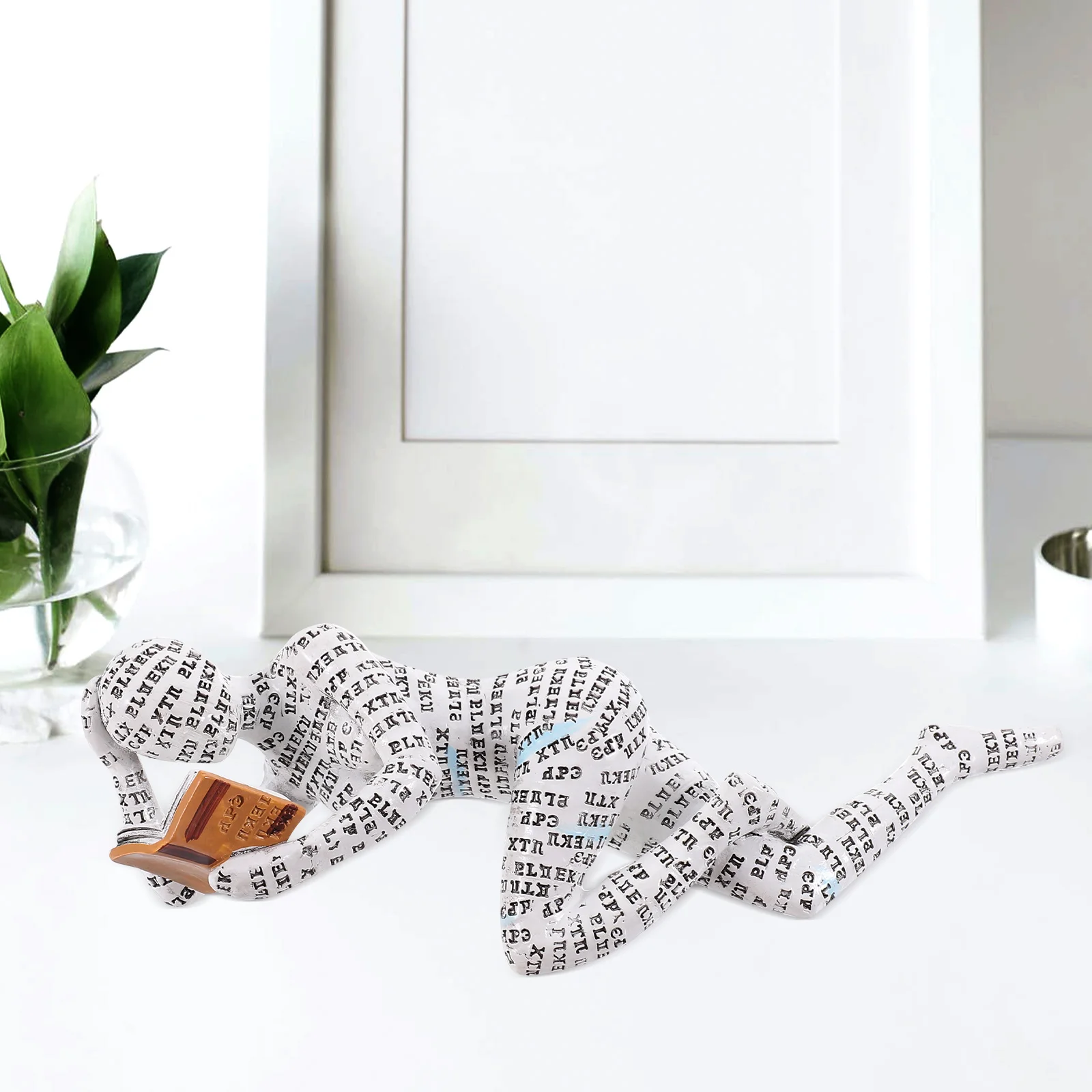 

Artistic Resin Sculpture Reading Woman Figurine Abstract Shelf Decor Accessory