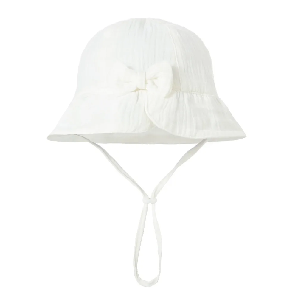

Solid Color Cotton Toddle Bucket Hat Bowknot Love Heart Baby Sunhat Wide Brim Sunscreen Infant Fisherman Hat Girls