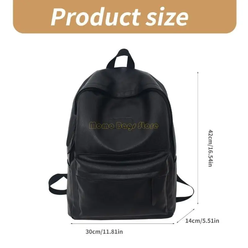 X90D School Rucksack Korean Rucksack Reise -Rucksack PU Leder Laptoptasche