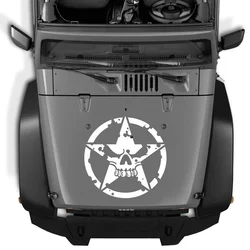 Doordash Army Military Forces Cover Star Car Stickers Vinyal Decals Jeep Wrangler JK CJ TJ YJ Pentagram Broken Skull Head Fall