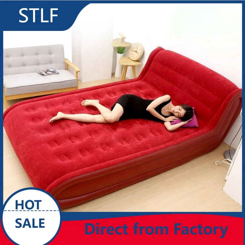 Inflatable Airbed air Mattress with Integrated Backrest for 2 Persons