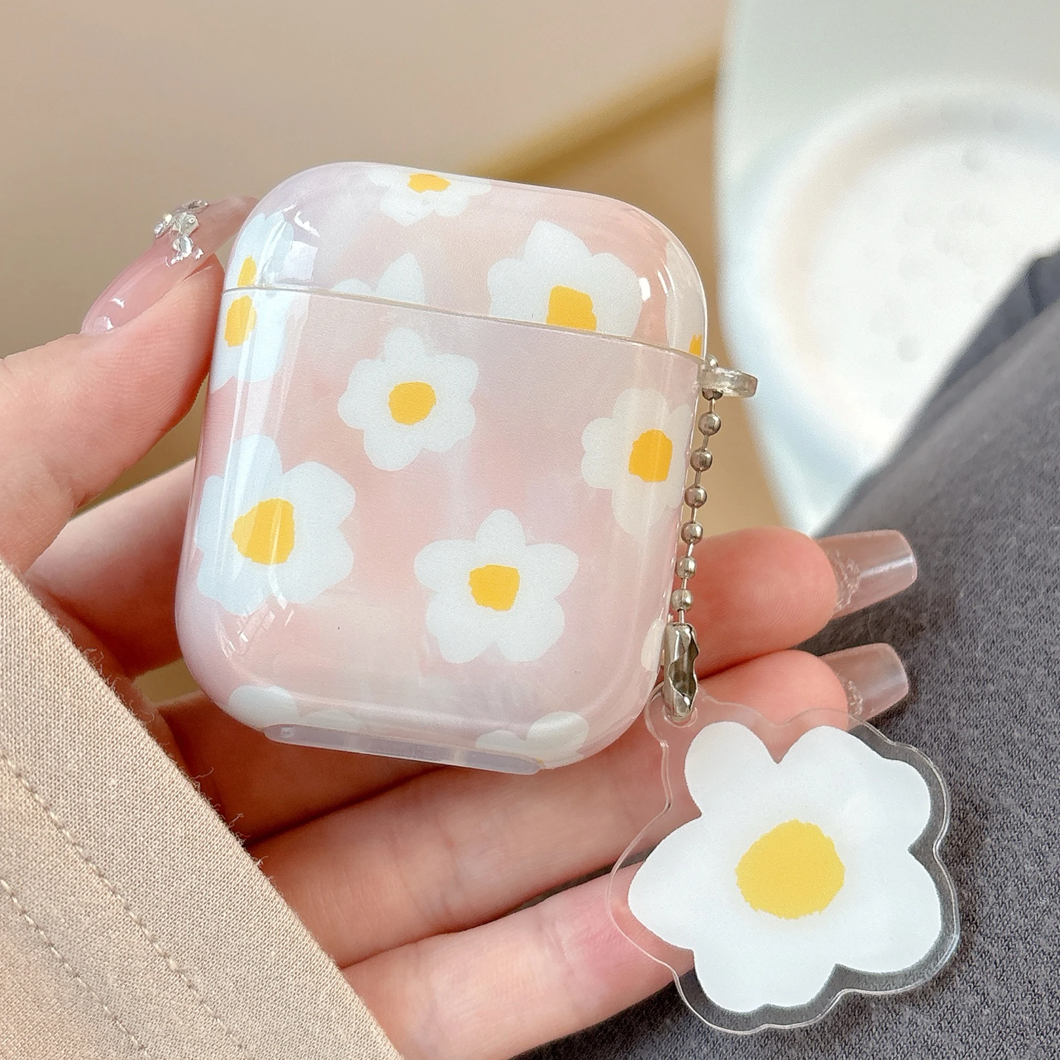 Funda InaláMbrica Bluetooth Para Airpods1/2, Airpods3, Airpods Pro Y Pro2, Funda Para Auriculares Con PatróN De Flores De Tpu