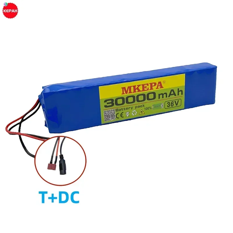 36V 30Ah 10S3P 18650 rechargeable high current lithium battery pack with various plugs for electric bicycles. charger