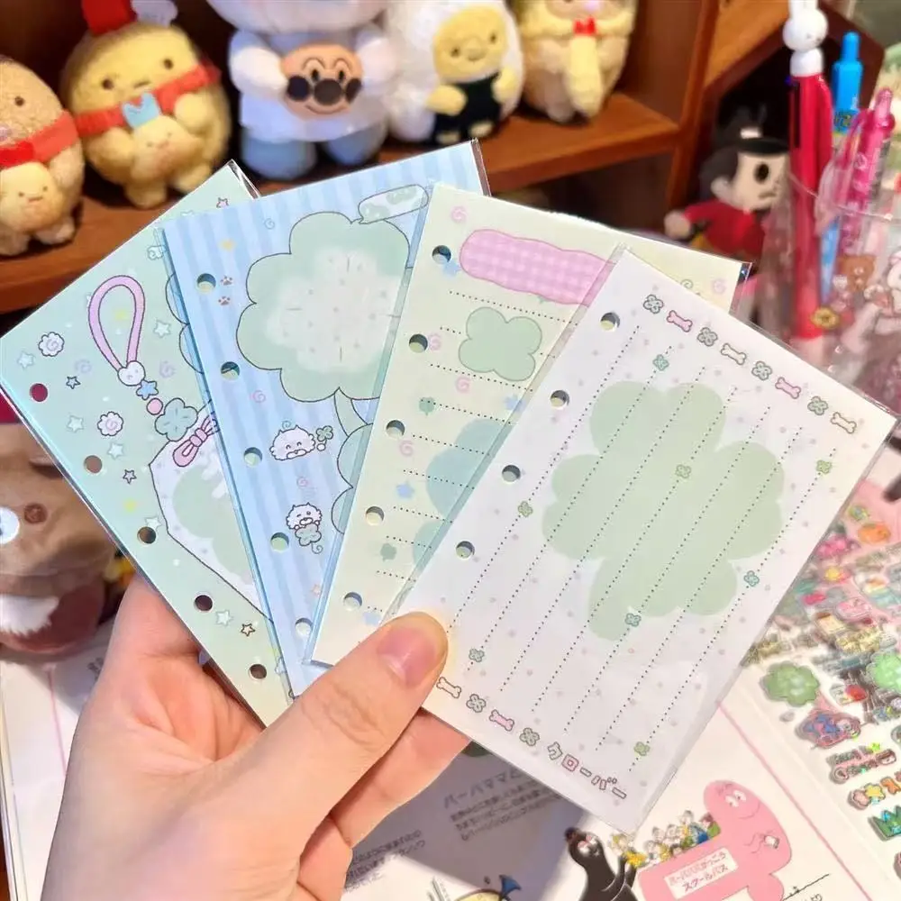 8-teiliges Mix-Set: Bleistift, Löffel, M5 Loseblatt-Einlagen, Vierblättriges Kleeblatt-Tagebuch, Niedliches Handkonto, Dreifach gefaltetes gestanztes Tagebuchpapier, Geschenk
