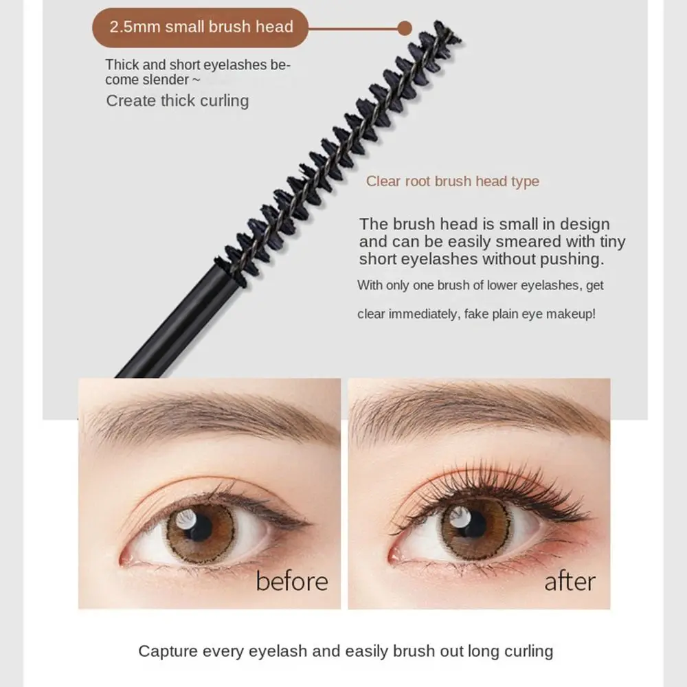 Mascara noir ultra-fin pour cils, outil de maquillage, brosse fine, hyper curling, utilisation sur scène, fête