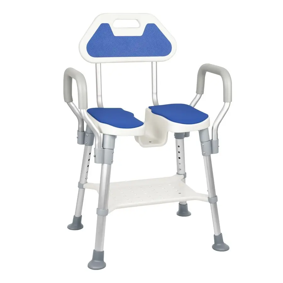 

Chair for Inside Shower, UShaped Heavy Duty Shower Chair for Elderly and Disabled, Bottom Storage Tray, 350Lbs Shower Stool with