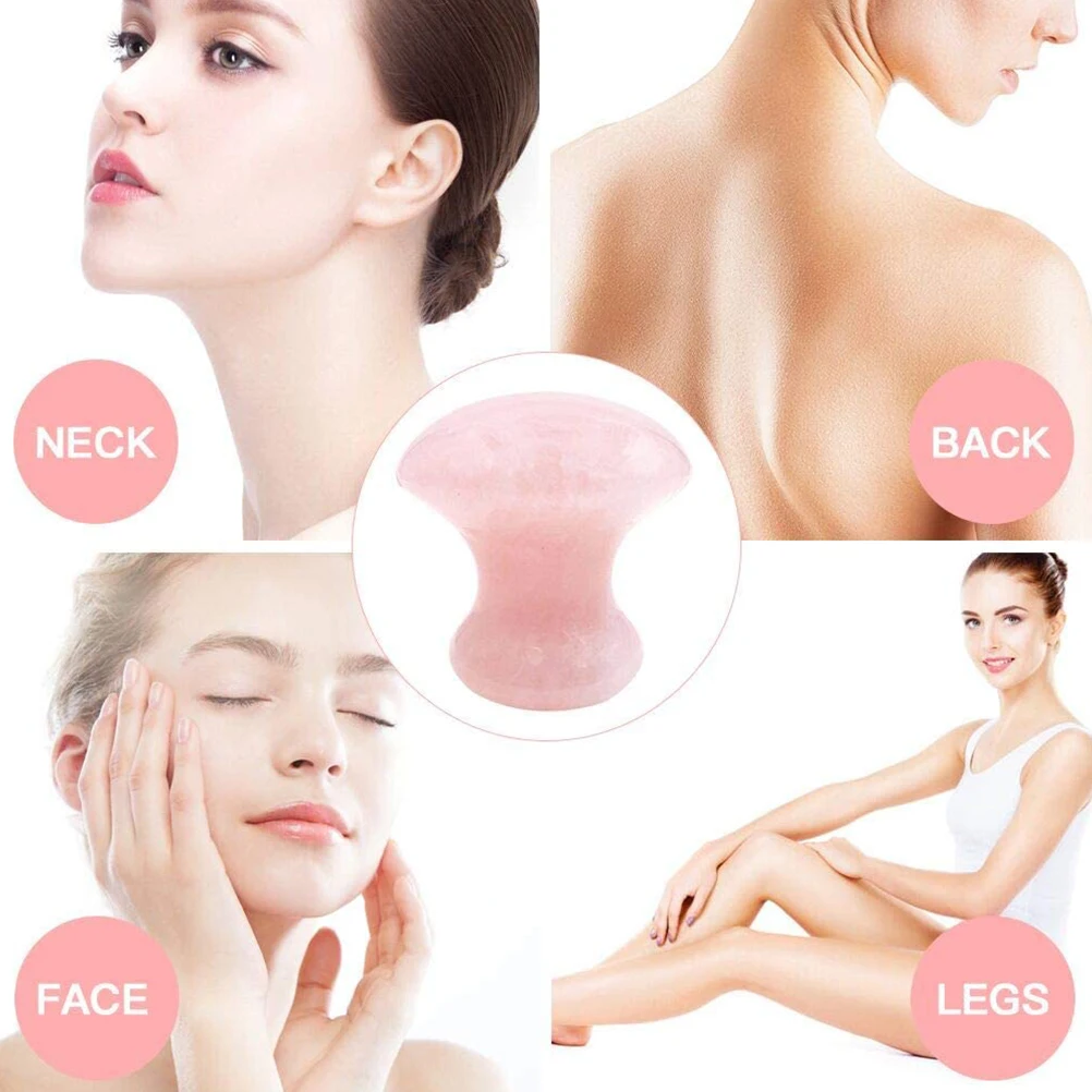 

2pcs Jade Scraping Plate Mushroom Shaped Massage Stick Beauty Massaging Tools Face Neck Shoulder Foot Back SPA Tools