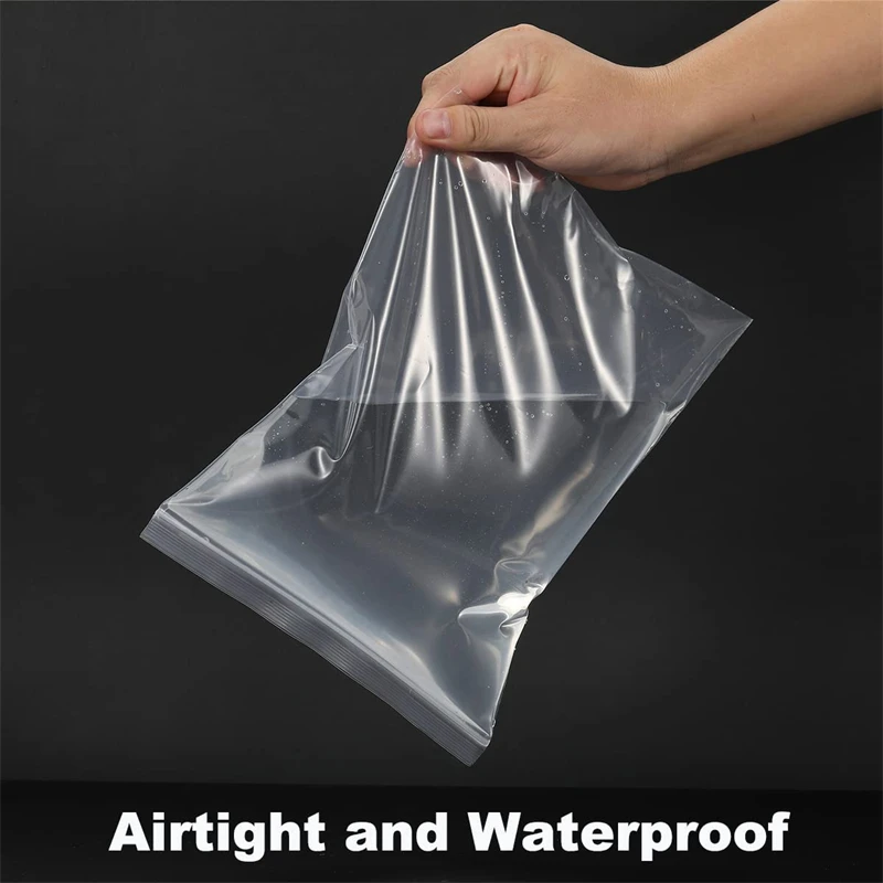 100Pcs/Bag Reusable Plastic Bags Heavy-Duty Transparent Jewelry Zip Zipped Bag Reclosable Poly Clear Packaging Bag Various Size