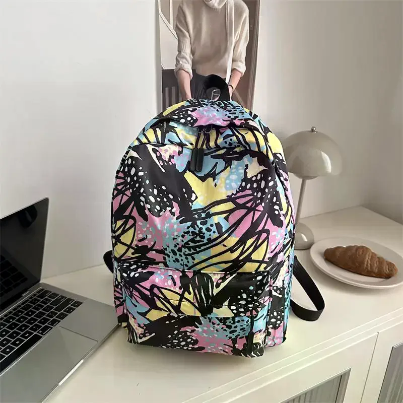 

Легкий женский рюкзак с цветными блоками граффити, студенческий рюкзак, милый рюкзак, рюкзаки с героями мультфильмов, дизайнерские сумки, школьная сумка