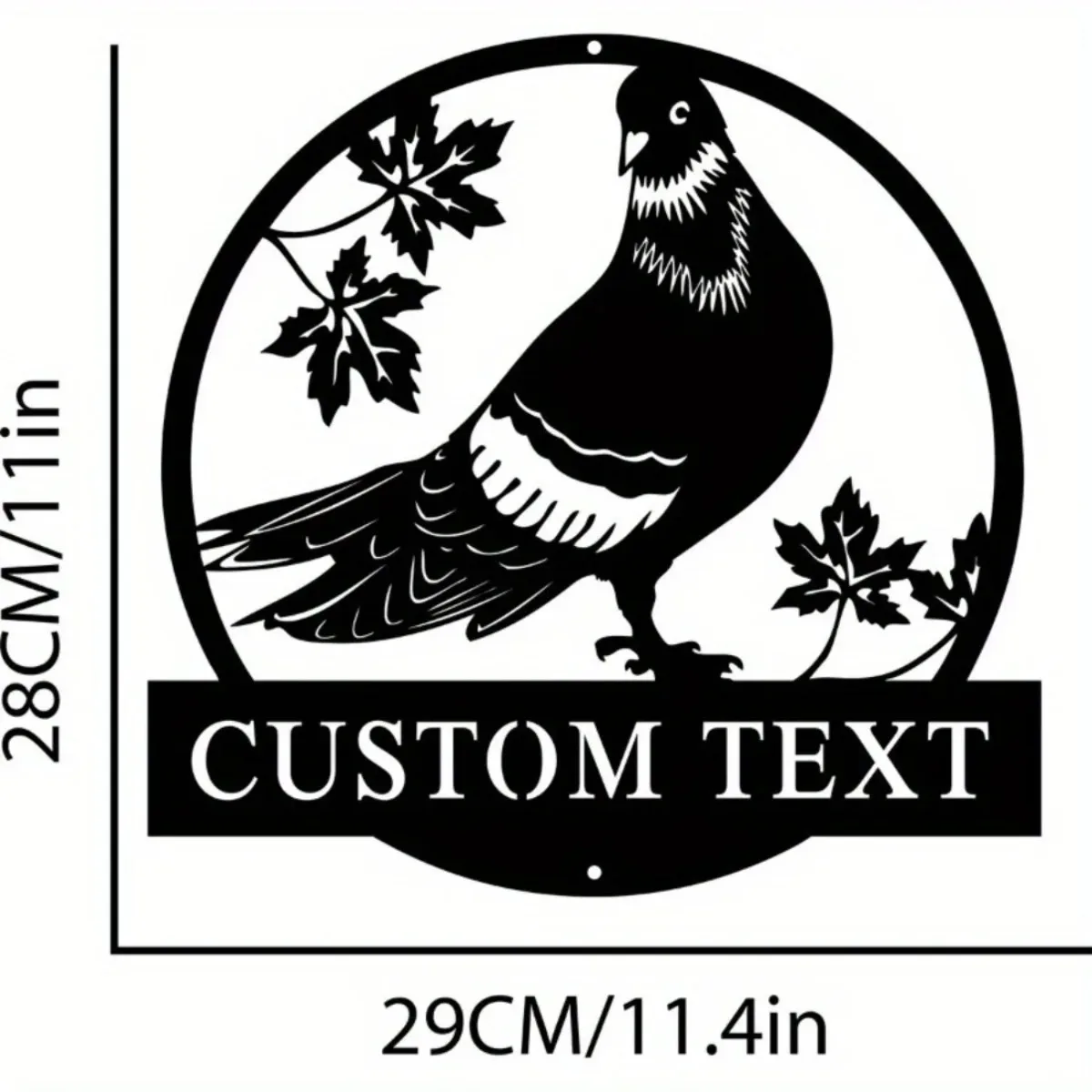 Custom-Crafted Pigeon Metal Wall Sign - Personalized Pigeon Metal Art for Distinctive Decor, Custom Pigeon Name Sign
