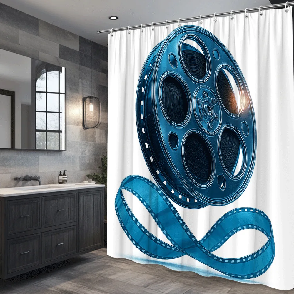 Movie Film Reel Shower Curtain Machine Washable All Season Waterproof Privacy Protection Cinema Design Creative Easy to clean