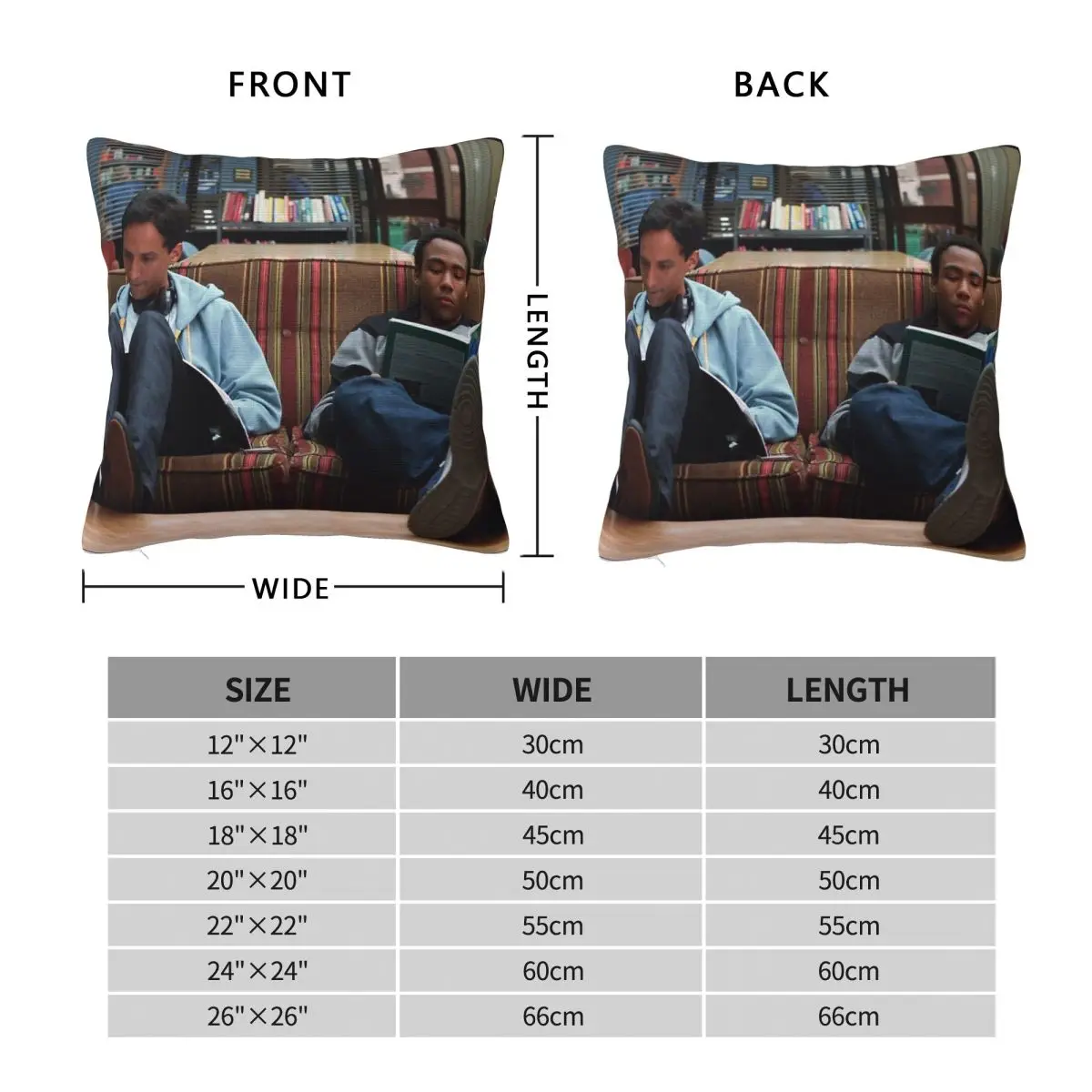 Community Troy And Abed Pillowcase Polyester Linen Velvet Creative Zip Decorative Home Cushion Cover
