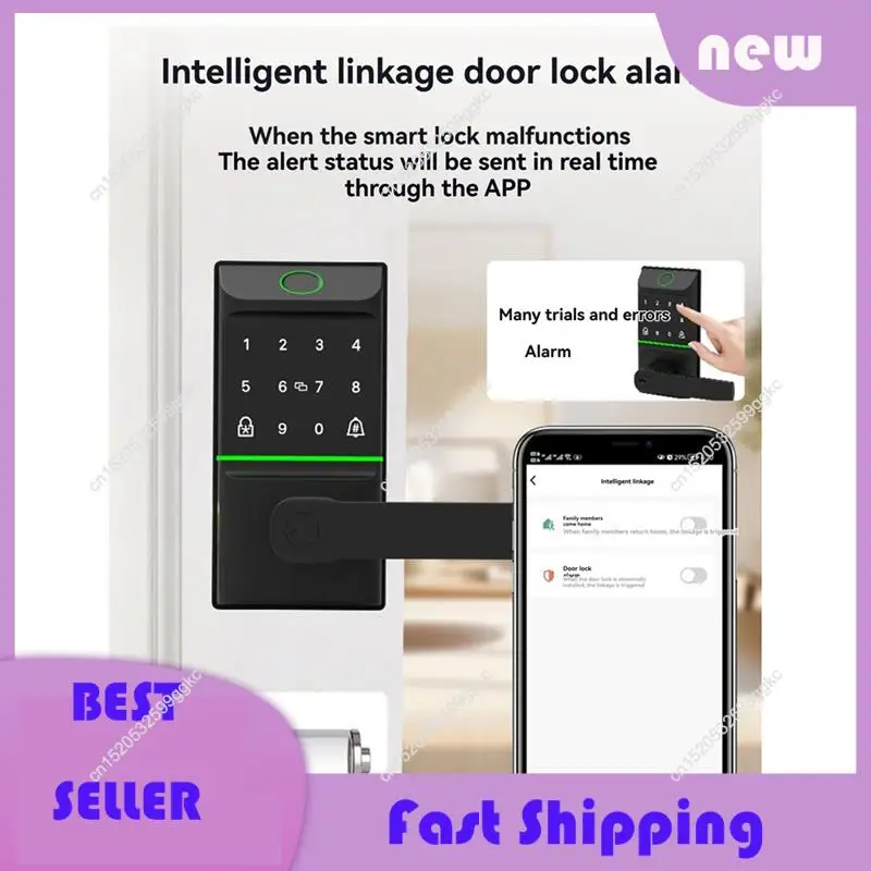 Necessary Tuya Fingerprint Door Lock Fingerprint Door Lock Password Fingerprint IC Card Key APP Remote Eletronico Digital Unlock