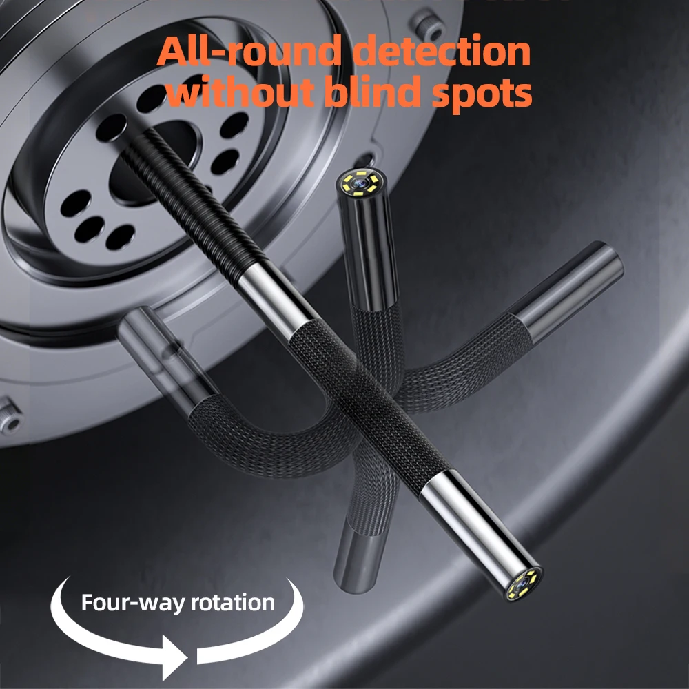 AOSUN A50 4.5 Inch IPS Screen Four Way 180° Articulating Borescope 6.2mm Lens Endoscope Camera 1m endoscope tube