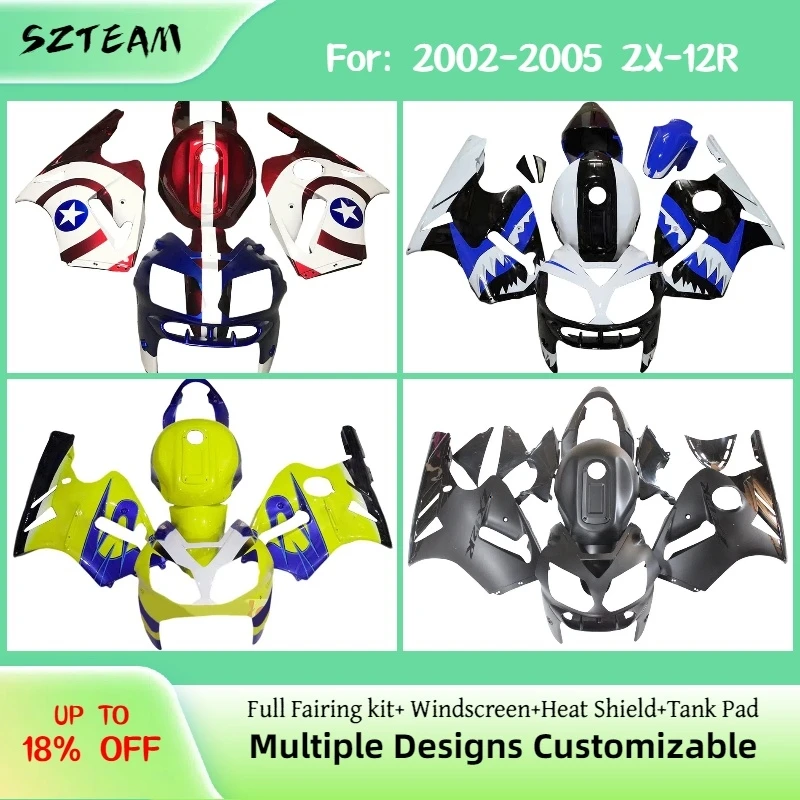 For Kawasaki Ninja ZX12R 2002-2005 ABS Injection Fairing Kit ZX-12R 02-05 Color-Matched Motorcycle Panels Fairings