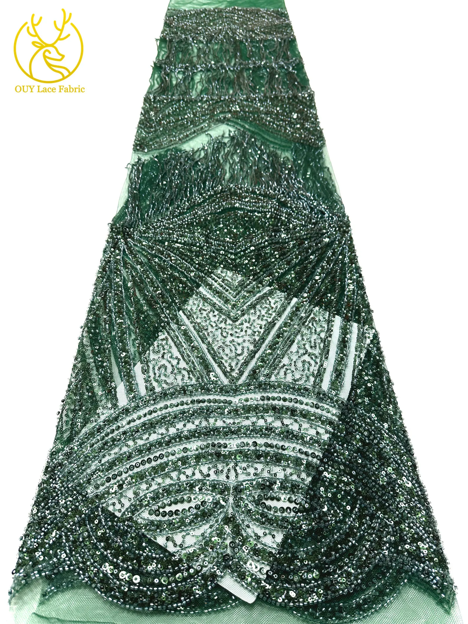 Königsblauer Afrikanischer 3D-Anhänger Perlenbesetzter Spitzenstoff 2026 Hochwertige Nigerianische Pailletten-Spitze für Brautkleider und Festkleider – Detail 23