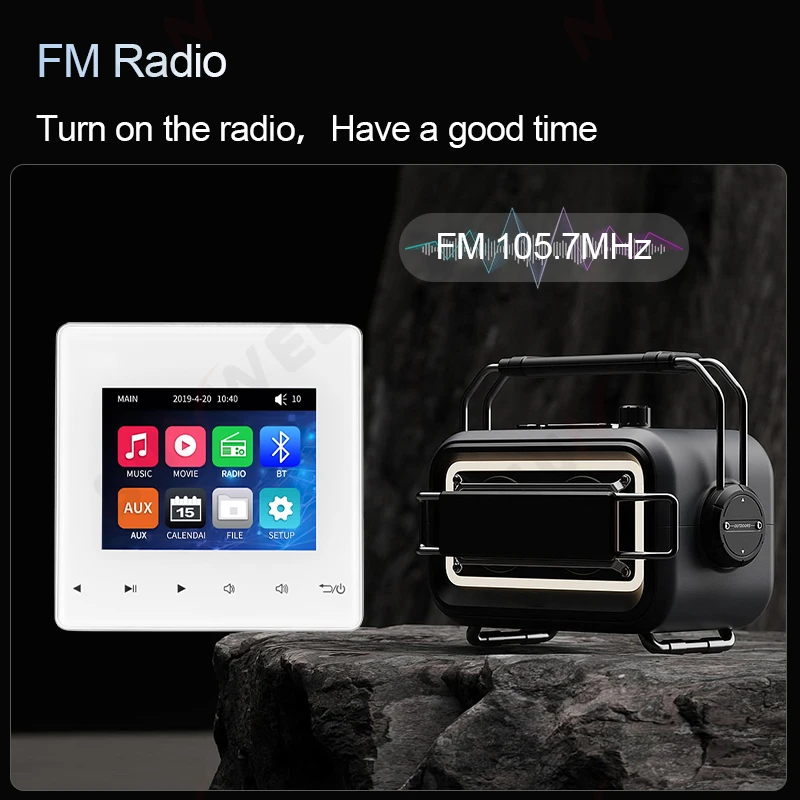 Home Bluetooth Wall Amplifier Background Music Host Control System Mini Touch Key Ceiling Speaker Audio Panel U Disk And TF Card