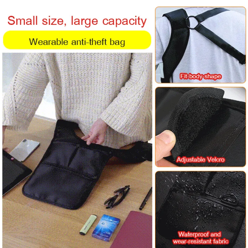 Upgraded anti-theft hidden underarm bag trendy cell phone bag secret agent bag close crossbody purse women style shoulder bag