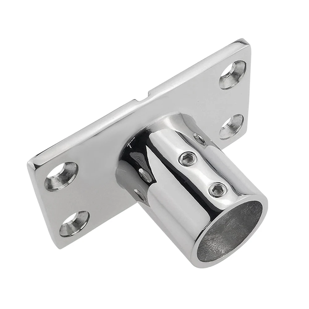 90 °   قارب 316 الفولاذ المقاوم للصدأ 22/25/30/32 مللي متر درابزين تركيبات Stanchion مستطيلة قاعدة أنبوب الأنابيب قاعدة تركيب بحري