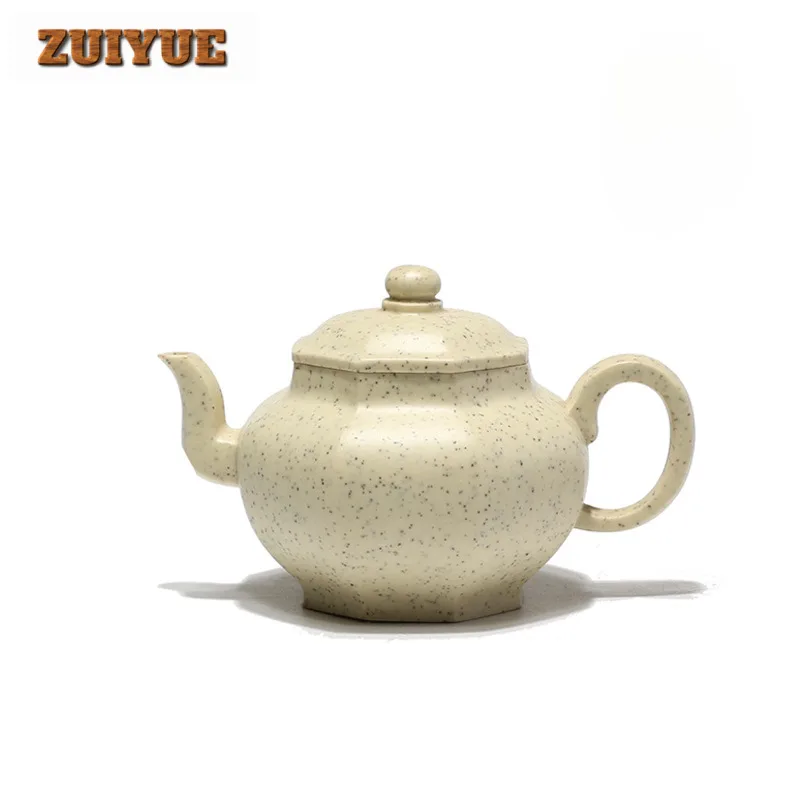 200ml Yixing Purple Clay Teapot Handmade Hexagonal Palace Lantern Pot Raw Ore White Jade Segment Mud With Filter Zisha Tea Set