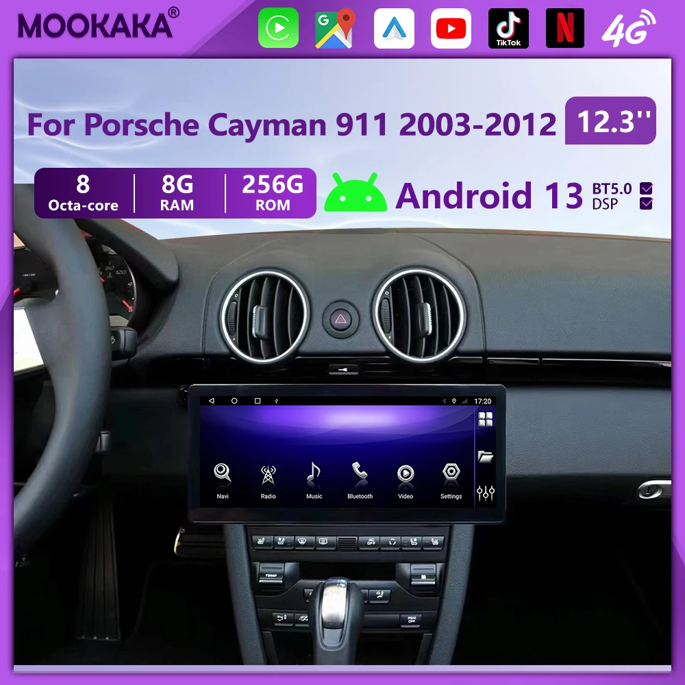 

Android13 Screen For Porsche Cayman 911 2003-2012 Car Radio Auto Carplay Stereo GPS Navigation Multimedia Player Head Unit BT 4G