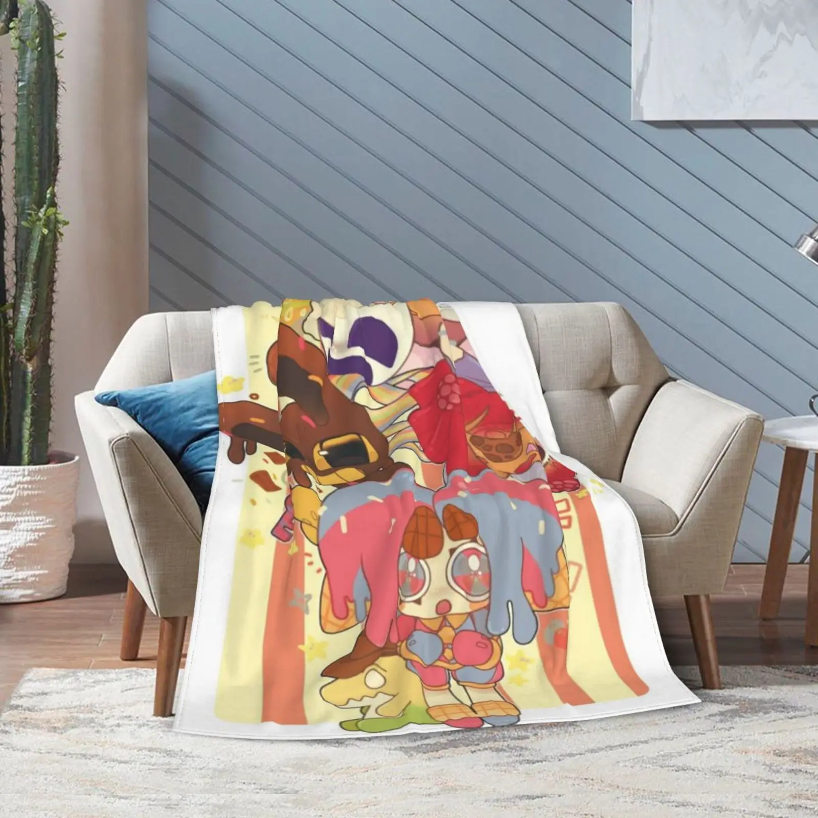 ألعاب كرتونية السيرك المذهلة بطانية رقمية ناعمة لجميع المواسم دافئة من الفلانيل رمي البطانيات لحاف غرفة النوم للبنين والبنات