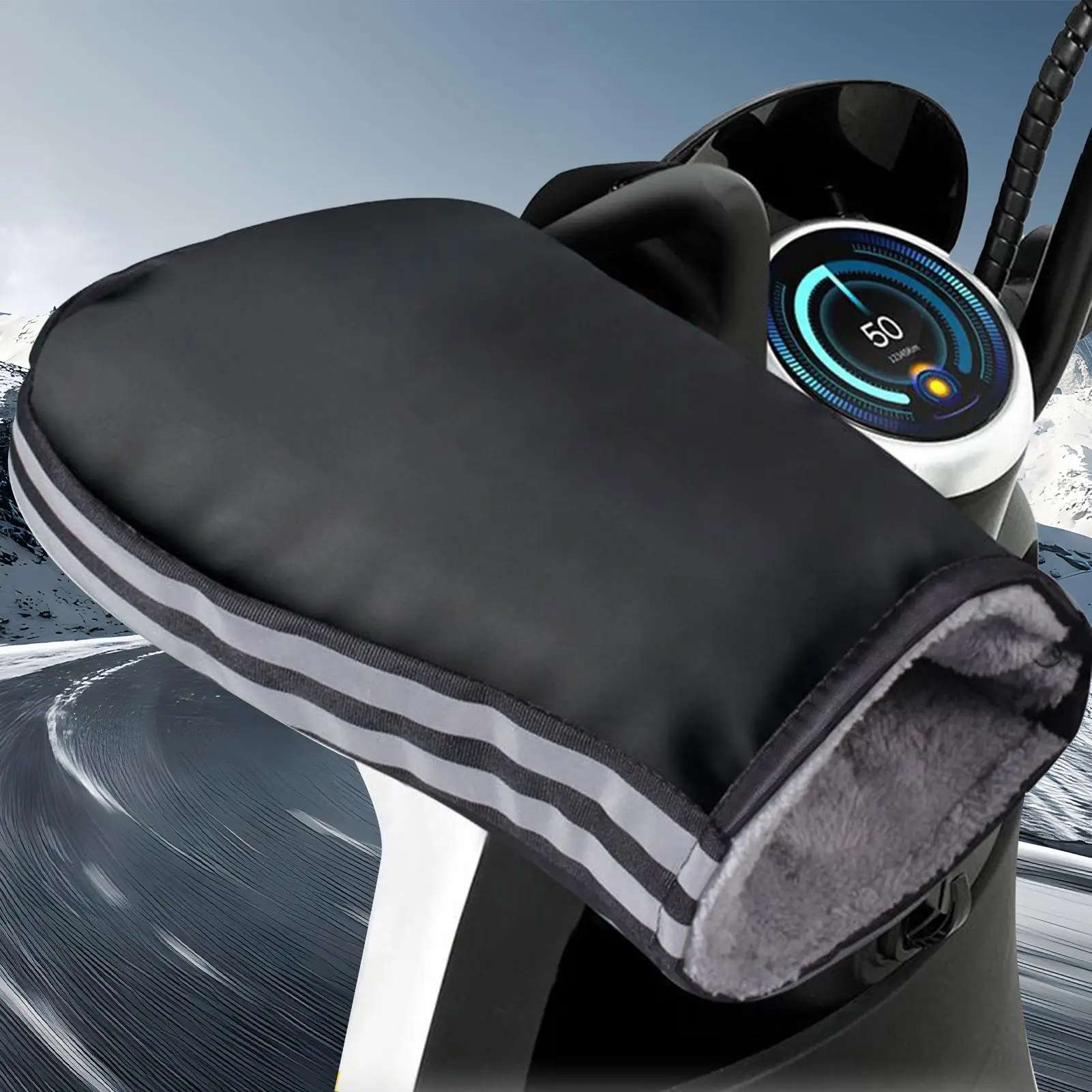 

Мотоциклетные перчатки на руль, теплые водонепроницаемые ветрозащитные муфты со светоотражающими полосками, муфты на руль мотоцикла для поездок на работу