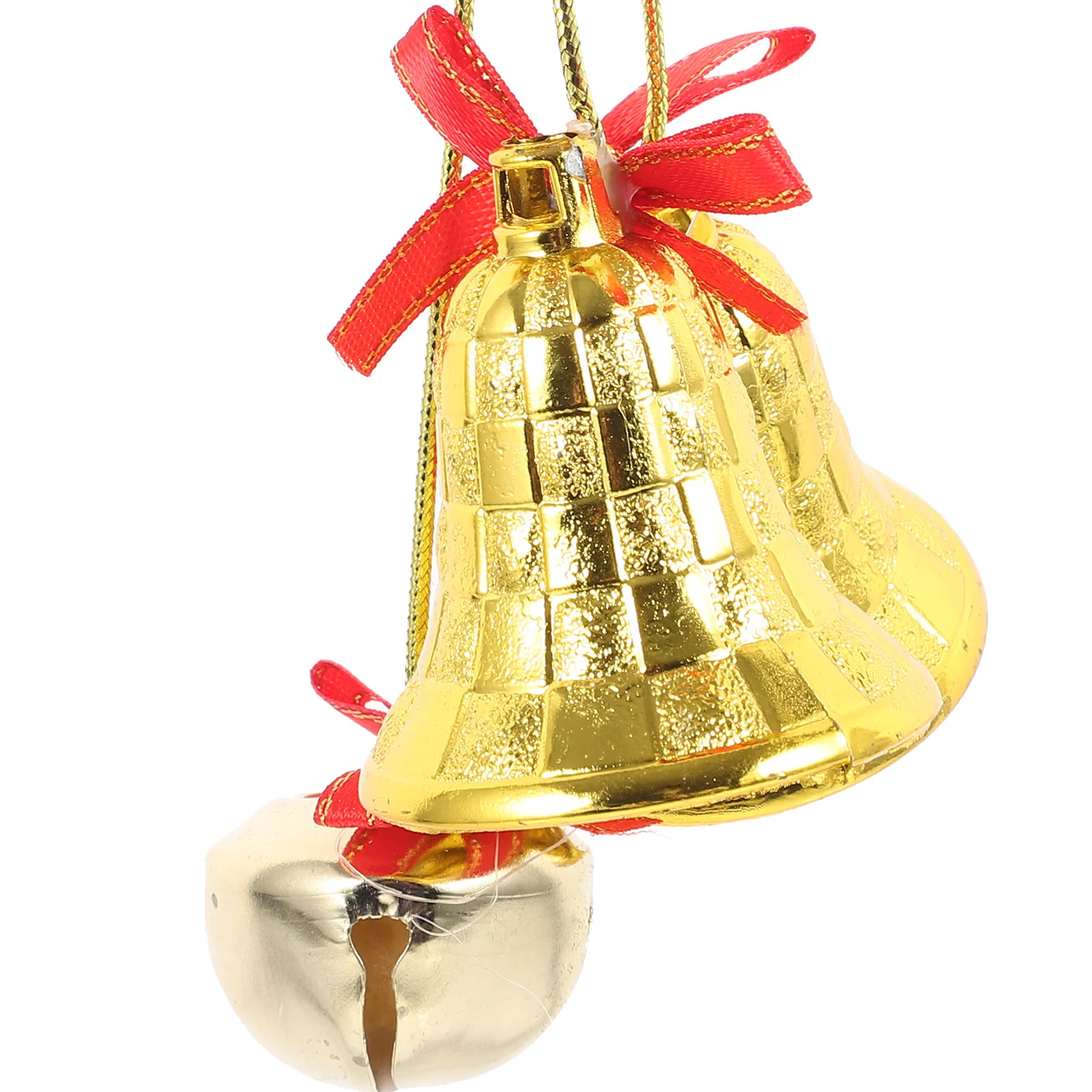 

2 pcs Christmas Santa Bells Hanging Ornaments Jingle Bell Decorations For Door Window Wall Tree Holiday Party Home Office Cafe