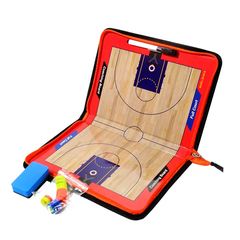 1Set Magnetic Basketball Coaching Board Portable Folding Tactical Clipboard Lightweight Training Match Strategy Dry Wipe