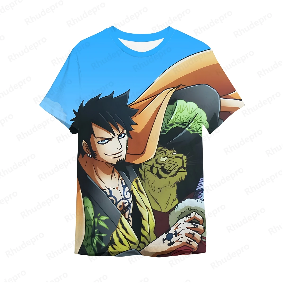 Musim panas baru pria Anime One Piece Monkey D. Luffy kaus jalanan untuk wanita, t-shirt uniseks motif 3D bermain peran kaus atasan besar untuk wanita dan anak-anak