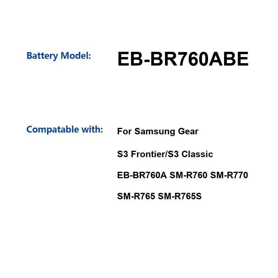 Watch Battery EB-BR760ABE 380mAh For Samsung Gear S3 Frontier / S3 Classic EB-BR760A SM-R760 SM-R770 SM-R765 SM-R765S