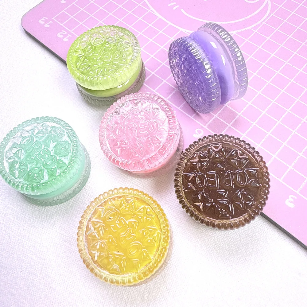 

Transparent Macaron Cake ​​Resin Flatback Cabochons, DIY Shoe Charm Decoration,3D Miniature for Scrapbooking, Embellishment ​