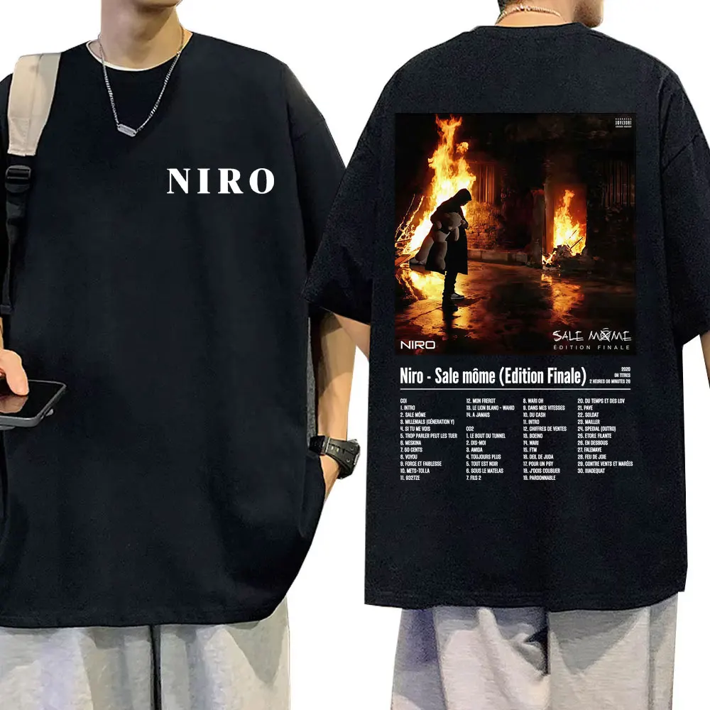 

Rapper Niro Sale Môme Album T Shirts Unisex Fashion Hip Hop Streetwear Men Women Vintage Casual Oversized Short Sleeve T-shirt