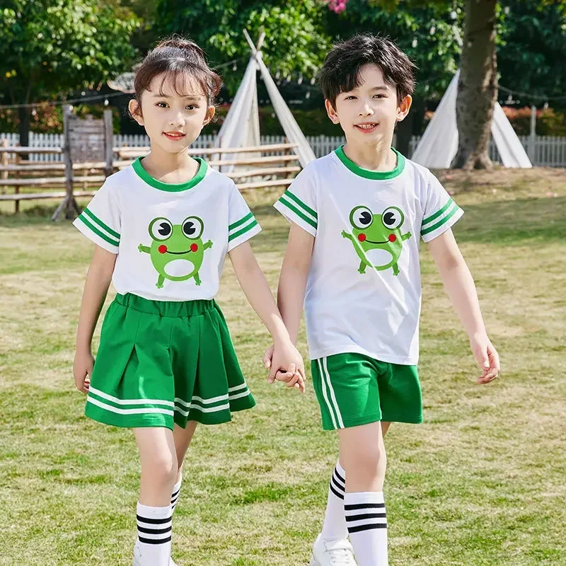 Kindergarten Performance Suit Small Jumping Frog Performance Suit Summer Performance Suit Summer Frog Short Sleeved Set