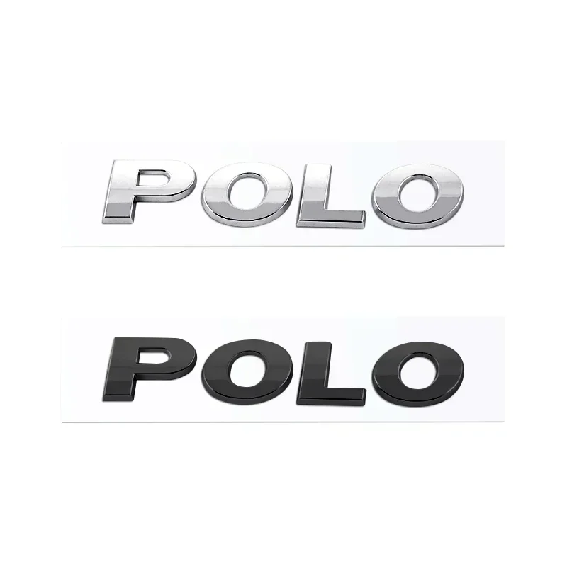Chrome Silver Black 3D ABS For POLO Car Rear Trunk Letters Sticker